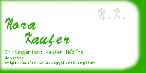 nora kaufer business card